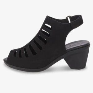 ARCHE “ENEXOR” Black Strappy Nubuck Leather upper Slingback Low Heels - US8/EU39